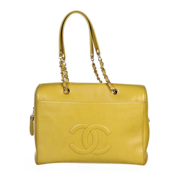 Chanel Lime Green Large Shoulder Bag