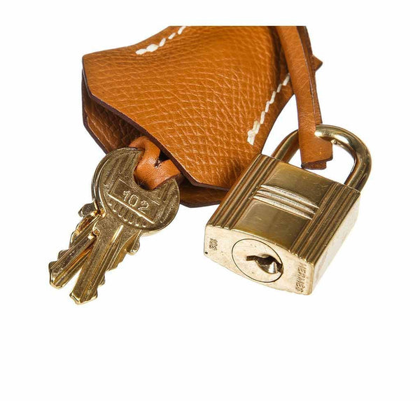 hermes birkin 30 gold used lock keys