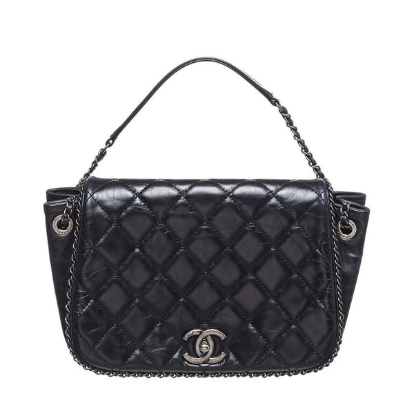 Chanel Navy Blue Accordion Bag