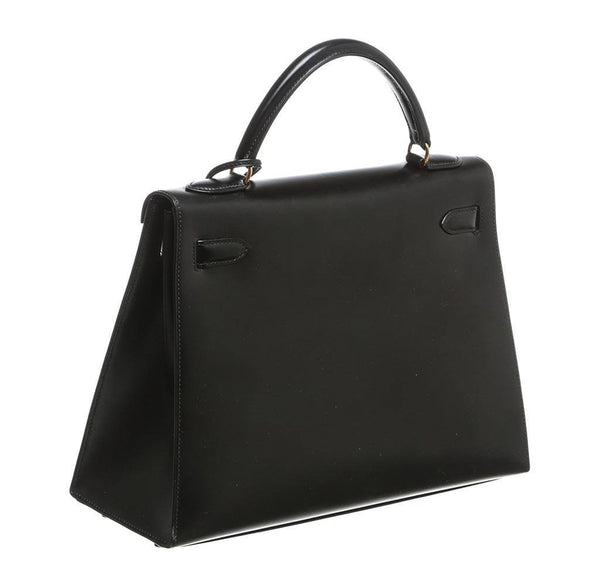 hermes kelly 32 black used back