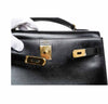 hermes kelly 32 black used engraving