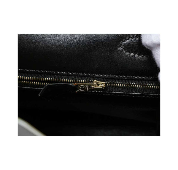 hermes kelly 32 black used zipper