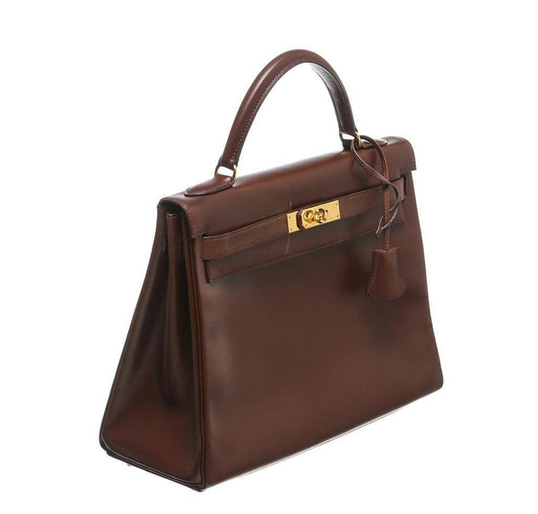 hermes kelly 32 brown used side