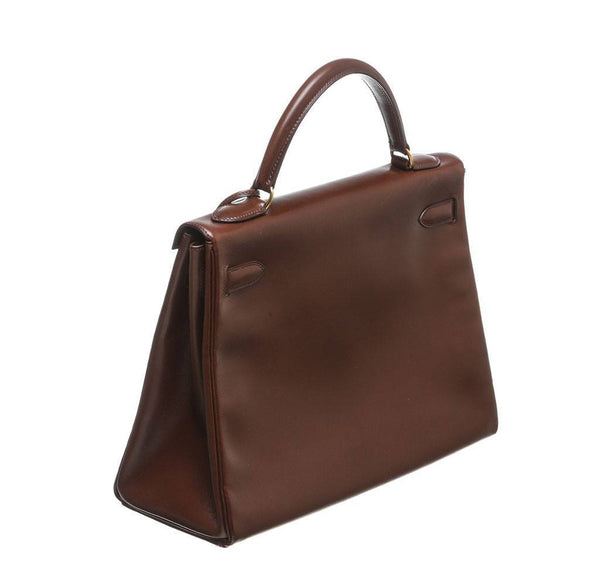 hermes kelly 32 brown used back side