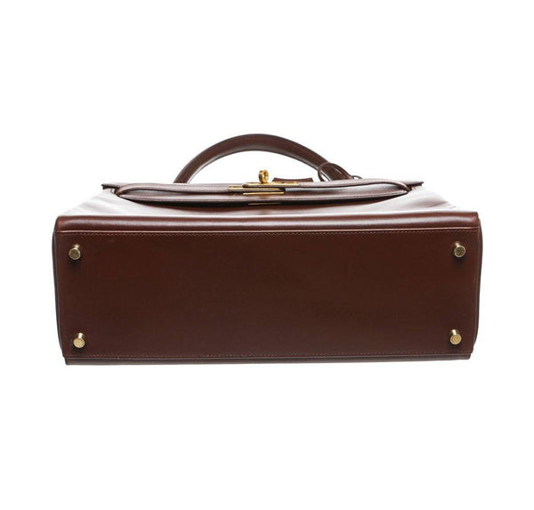 hermes kelly 32 brown used bottom