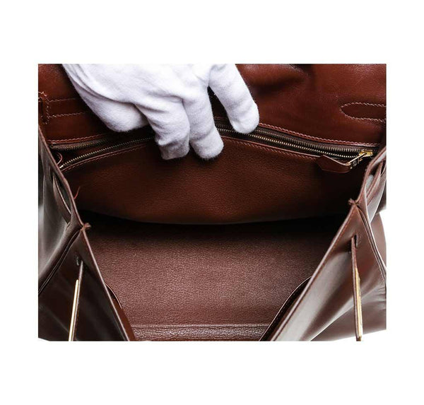 hermes kelly 32 brown used inside