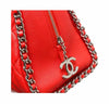 chanel quilted bowler bag red used detail