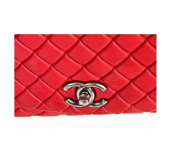 chanel flap bag hot pink used logo