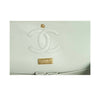 chanel medium classic flap bag gold metallic limited edition used embossing