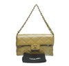 chanel flap shoulder bag gold used complete