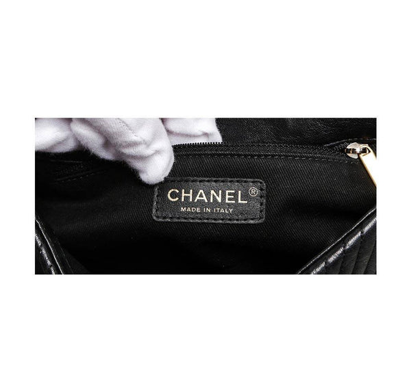 chanel classic 2.55 bag black used detail