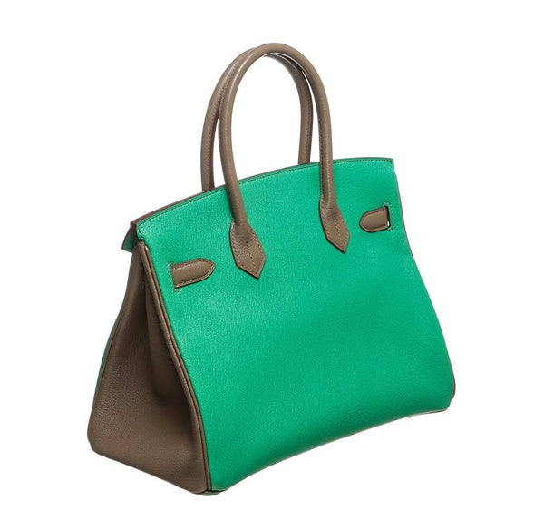 hermes birkin 30 green gray new back side