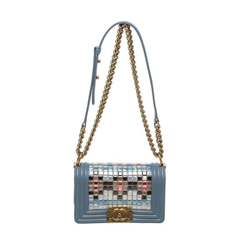 Chanel Boy Bag Mosaic Blue