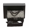 chanel flap bag black white pearls used complete