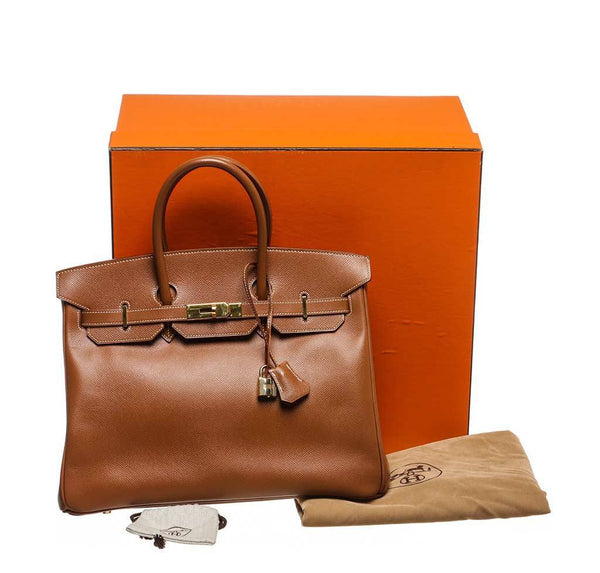 hermes birkin 35 gold used complete