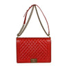 Chanel Red Quilted Boy Bag Lambskin