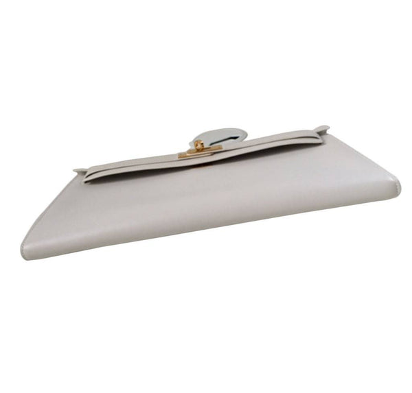 Hermes Kelly Cut Longue Pochette Clutch White New bottom