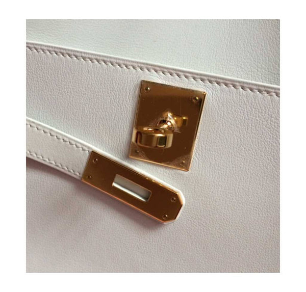 Hermes Kelly Cut Longue Pochette Clutch White New engraving