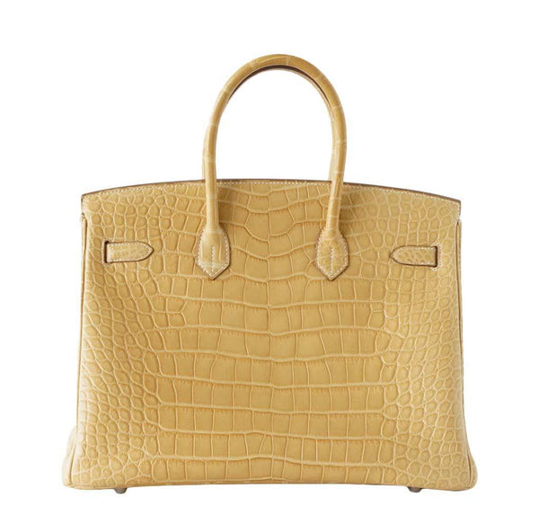 Hermes Birkin 35 Alligator Mais used back