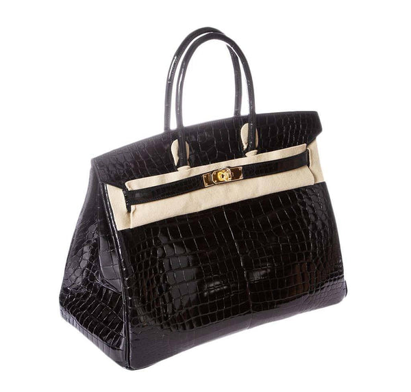 hermes birkin 35 crocodile black new side