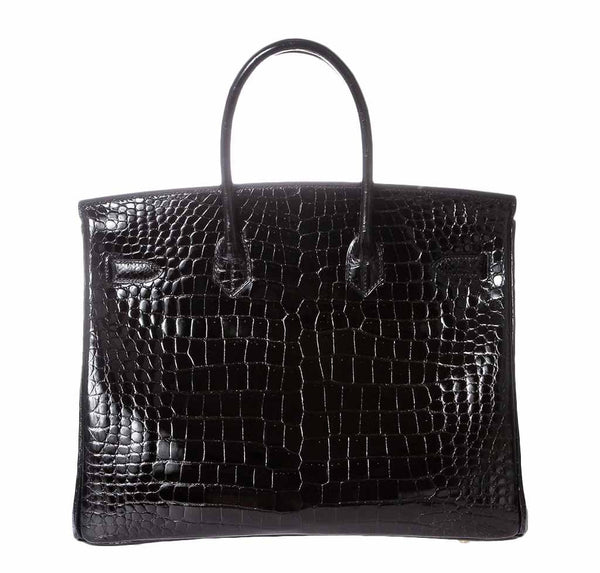 hermes birkin 35 crocodile black new back