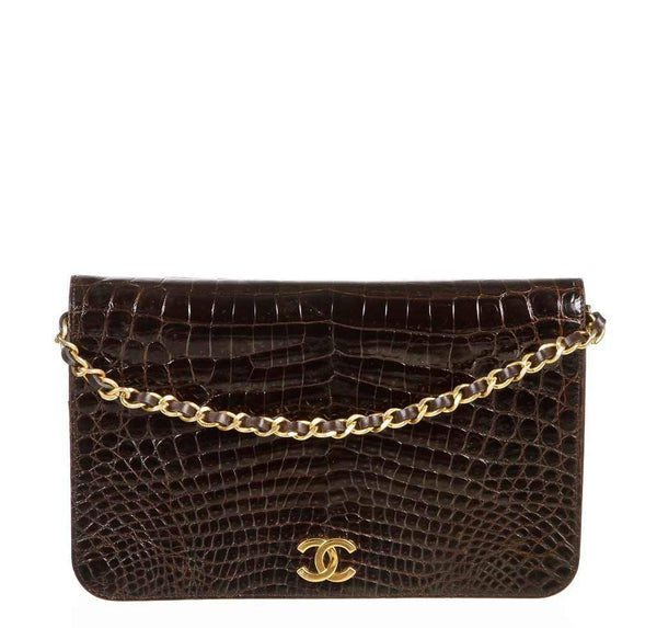 Chanel Brown Crocodile Shoulder Bag