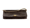 chanel vintage flap shoulder bag brown used bottom