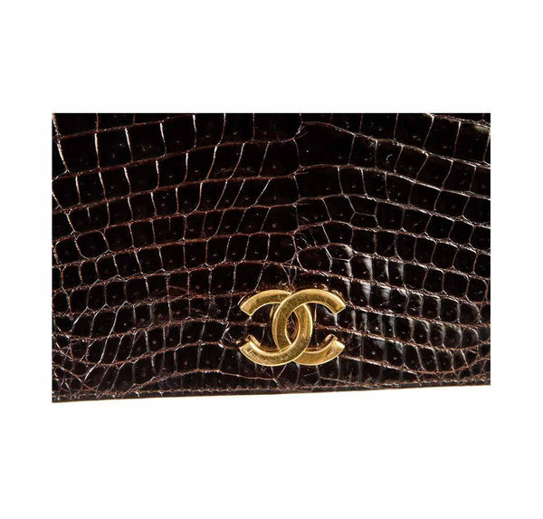 chanel vintage flap shoulder bag brown used logo