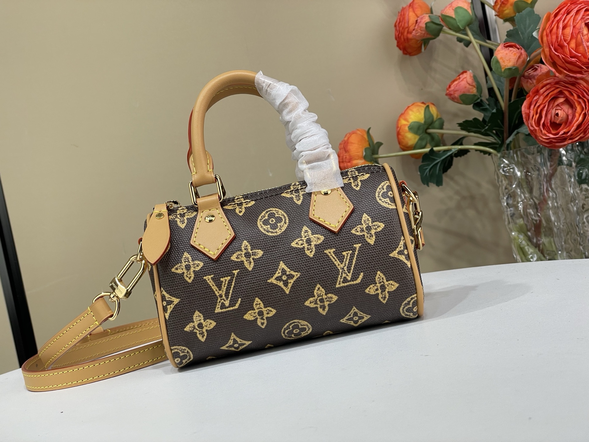 Louis-Vuitton-Sac-Nano-Speedy-16-Shoulder-Travel-Bag-Monogram-Origine-Ebene-Canvas-M28322-16x10x7CM
