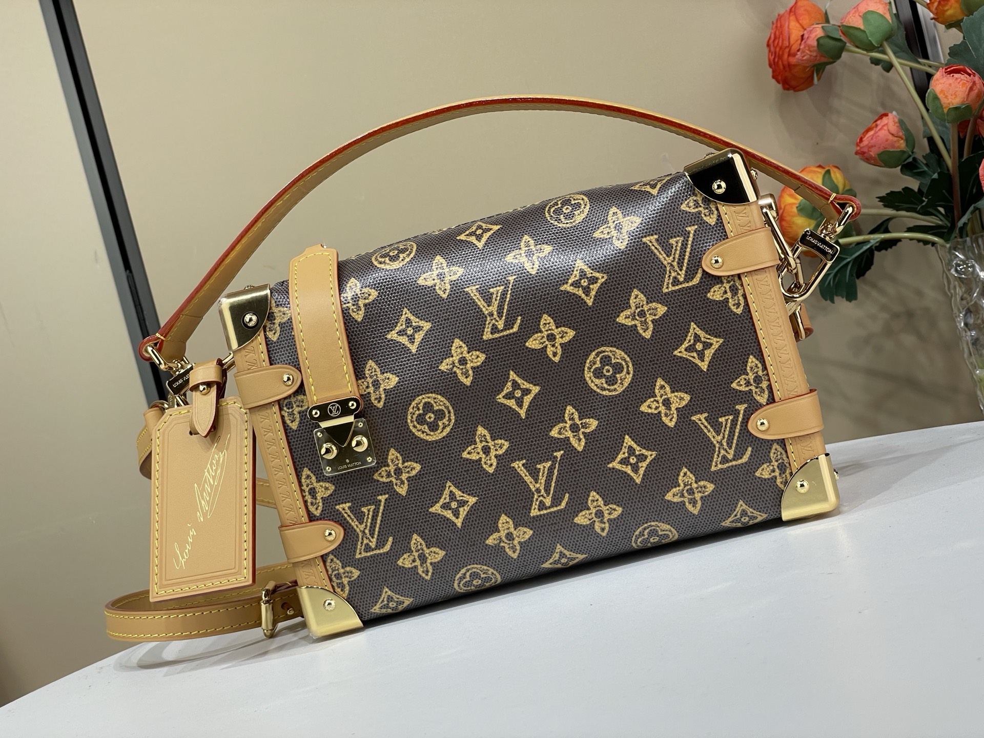 Louis-Vuitton-Sac-Side-Trunk-MM-Shoulder-Travel-Bag-Monogram-Origine-Ebene-Canvas-M27516-23x16x8CM