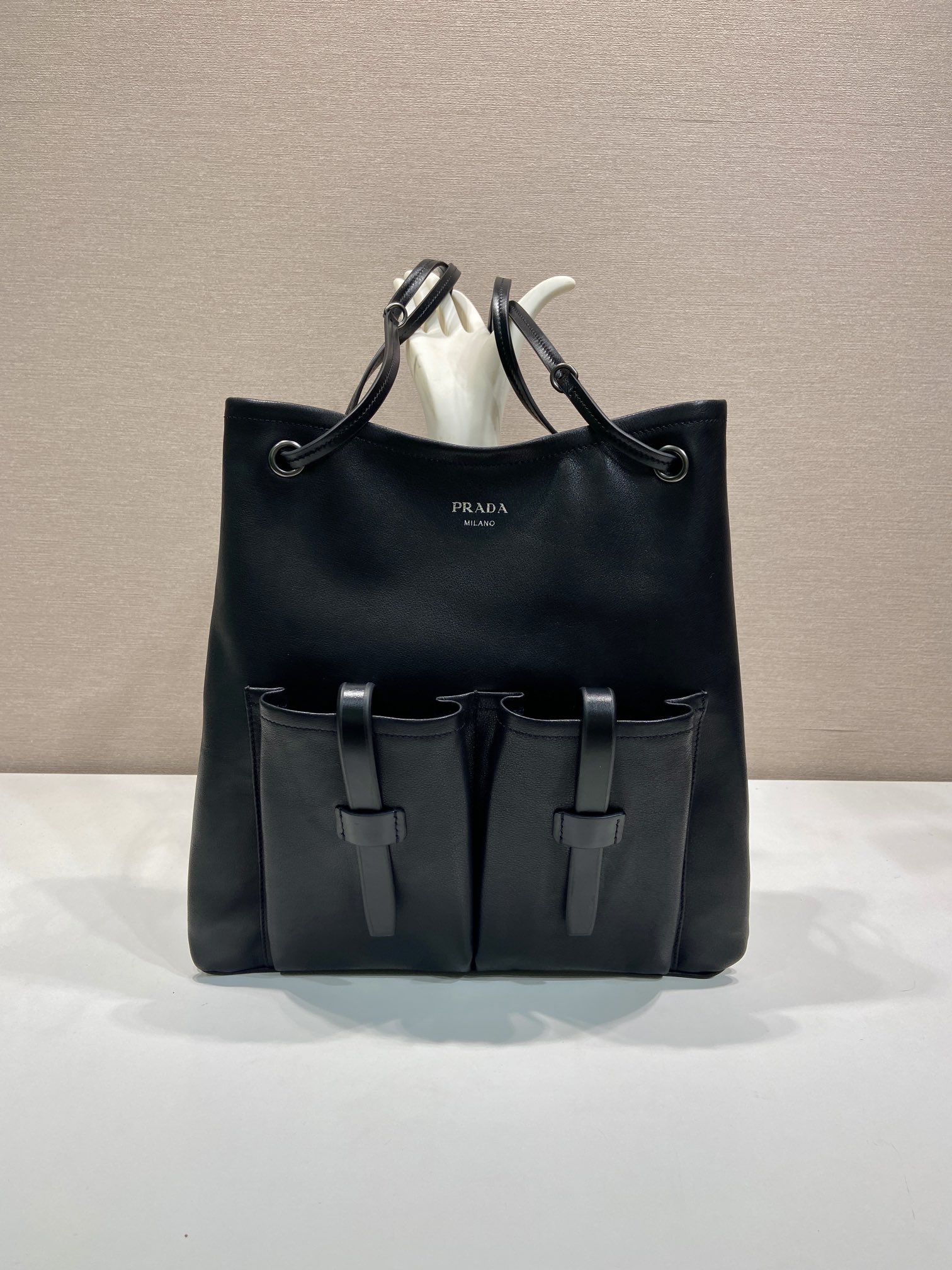 Prada-Route-Large-Leather-Shoulder-Bag-Black-1BC293-39x33CM