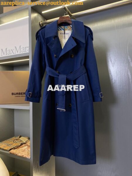 Replica Burberry Long Double-Breasted Gabardine Trench Coat 2