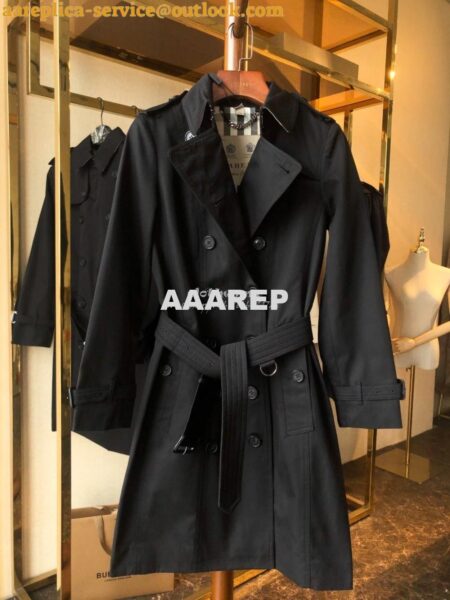 Replica Burberry Sandringham Long Honey-Color Women's Trench Coat black 2 Replica Burberry Sandringham Long Honey-Color Women's Trench Coat black 2