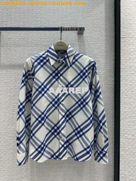 Replica Burberry Early Spring New Arrival Knight Blue Vintage Check Silk Shirt 2 Replica Burberry Early Spring New Arrival Knight Blue Vintage Check Silk Shirt 2
