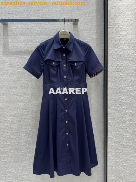 Replica Burberry 24SS New Shirt-Style Dress with Vintage Check Trim 2 Replica Burberry 24SS New Shirt-Style Dress with Vintage Check Trim 2